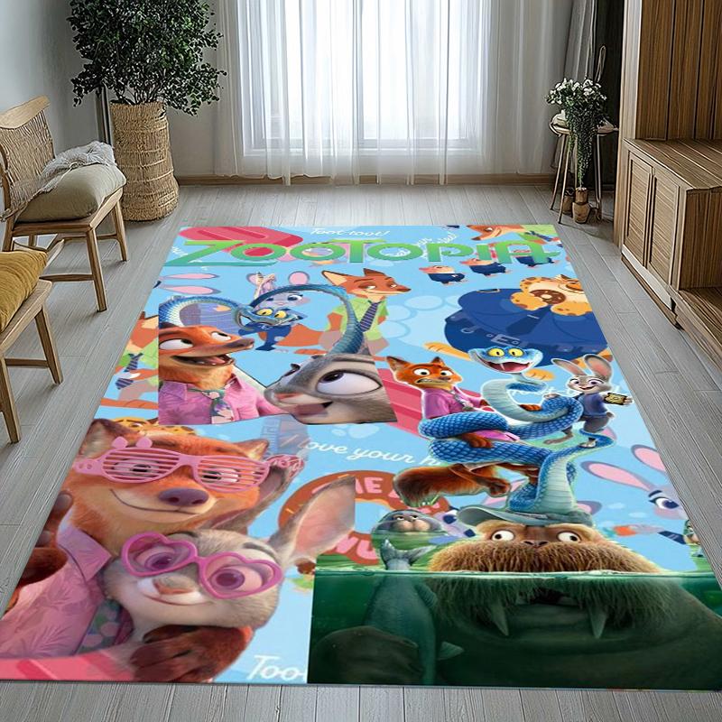 

Cartoon Zootopia Judy Nick Living Room Non-Slip Area Rug Soft Carpet for Bedroom Kids Playroom Sofa,Home Decor Doormat Gift 40x60cm