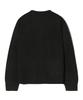 TRILLION Washable Round Neck Hacci Zip-Up Knit (Pure Black)