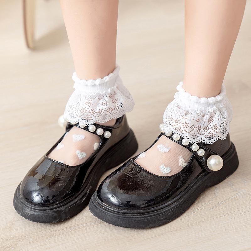 Summer Thin Girls' Socks Summer Lace Stockings Children's Lace Stockings Princess Socks Crystal Stockings Mesh Breathable