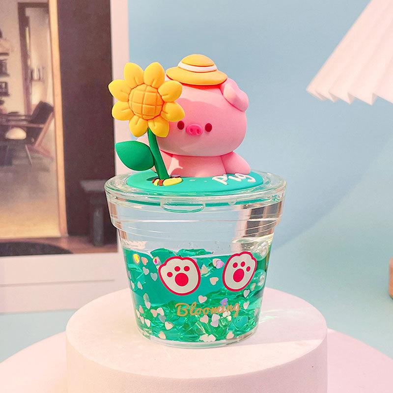 Cute Pet Tiantuan Potted Plant Oil Ornament Men'S And Women'S Trend Car Ornament Creative Home Desktop Decoration Small Gifts