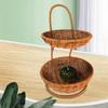 Double Layer Storage Basket Serving Tray Desktop Sundries Organizer Decorative Fruit Rack