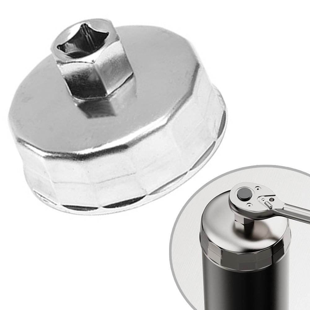 Stainless Steel 64.5mm Oil Filter Cap Tool for Toyota 22mm Hex Socket Use
