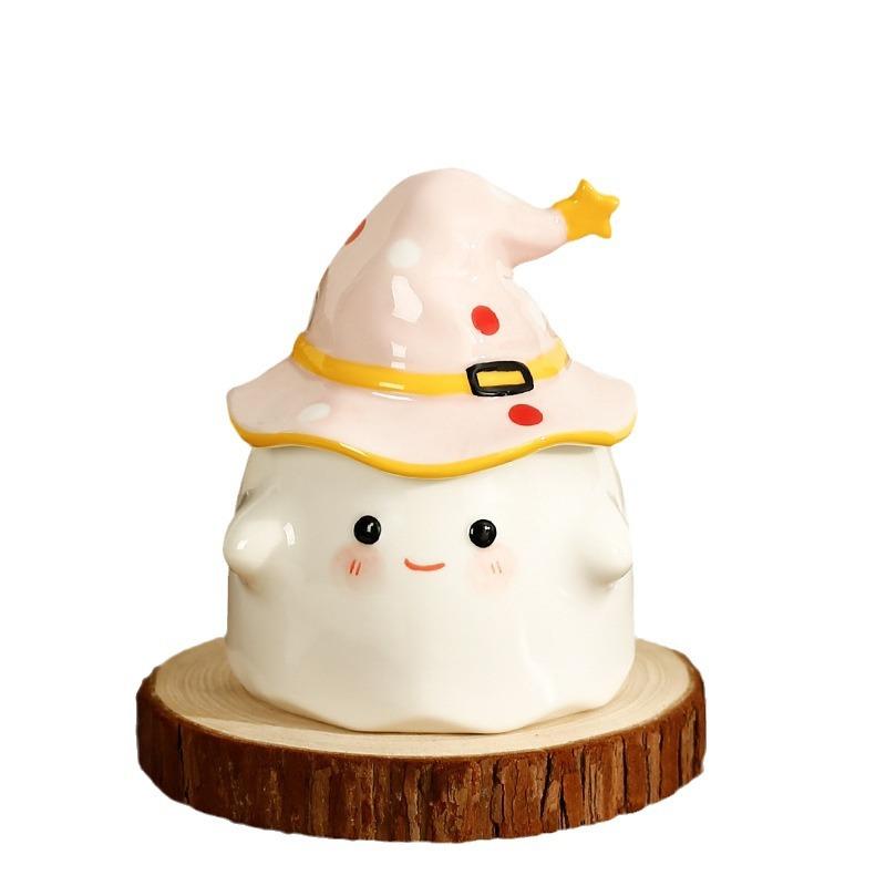 Niche Funny Magic Party Ceramic Mug with Lid Halloween Gift Personalized Home Coffee Cup Souvenir