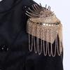 Cool Tassel Chain Epaulette Breastpin Jacket Vintage Brooch  Western-style clothes