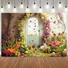Easter Day Photo Background Flower Green Arch Easter Eggs Rabbit Kids Portrait Baby Shower Birthday Party Decor Backdrop Props8
