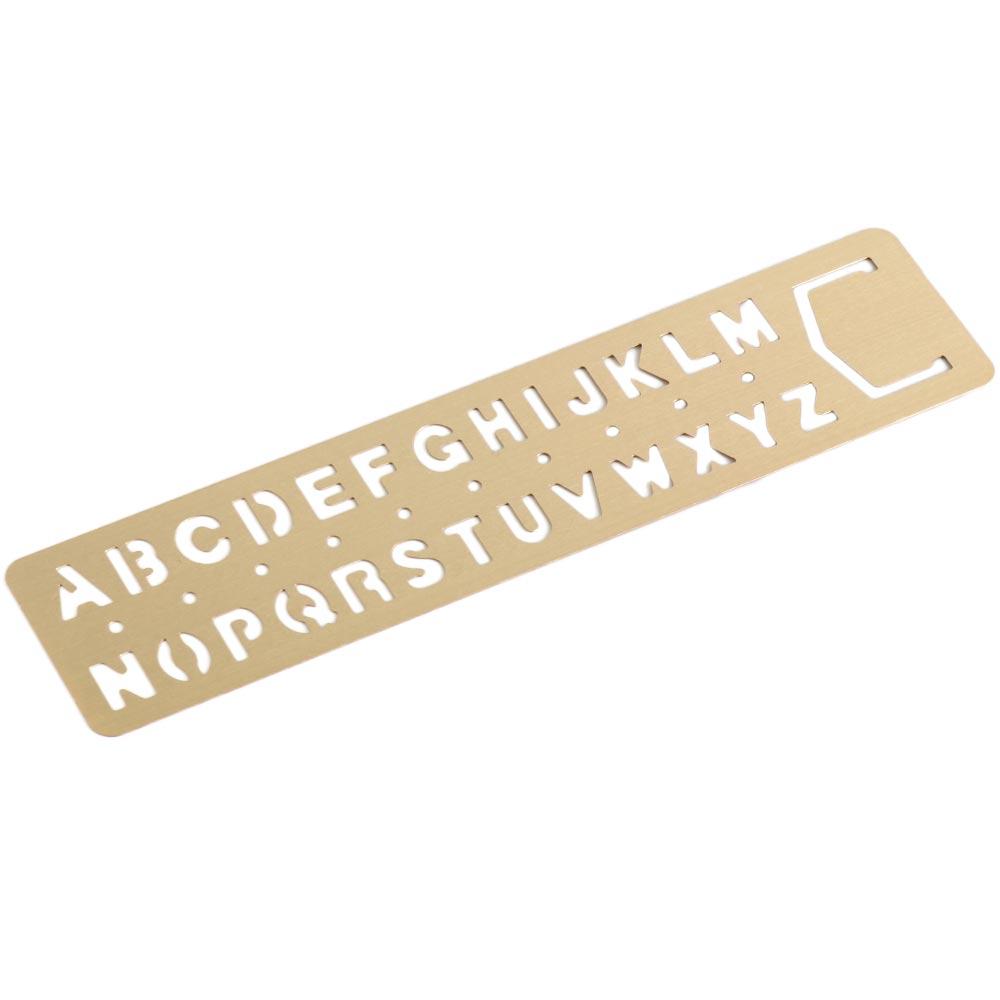 Measuring Tool Brass Ruler Bookmark Letters Hollow Number Letter Bookmark Template Straight Ruler Metal Bookmark Reading