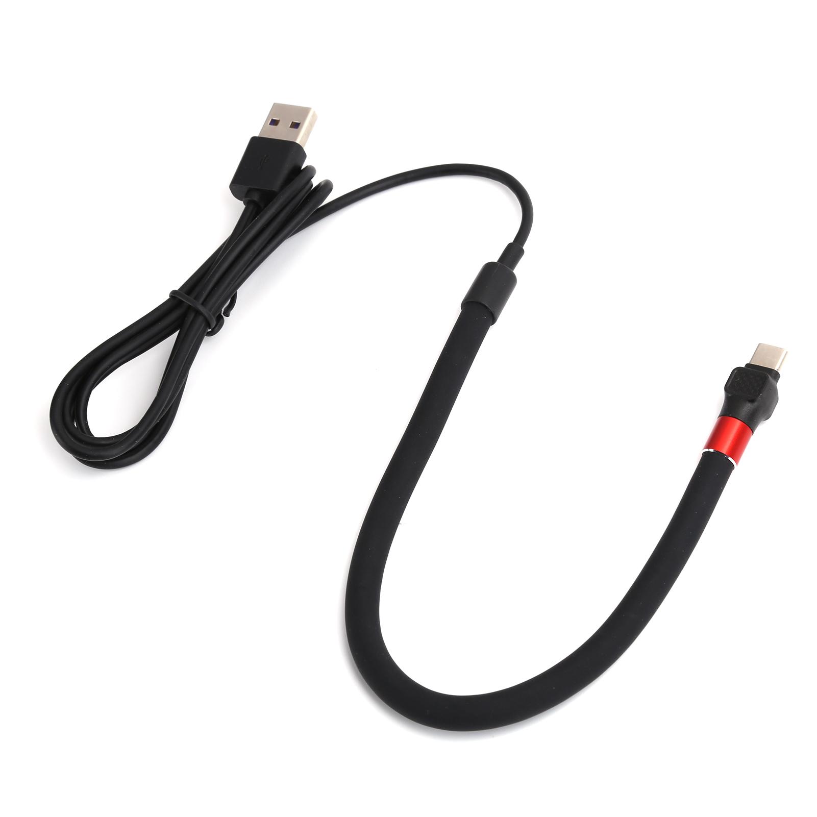 

Mobile Phone Stand Up Fast Charging Cable Flexible Phone Desktop Holder TypeC Data Cord(Black )