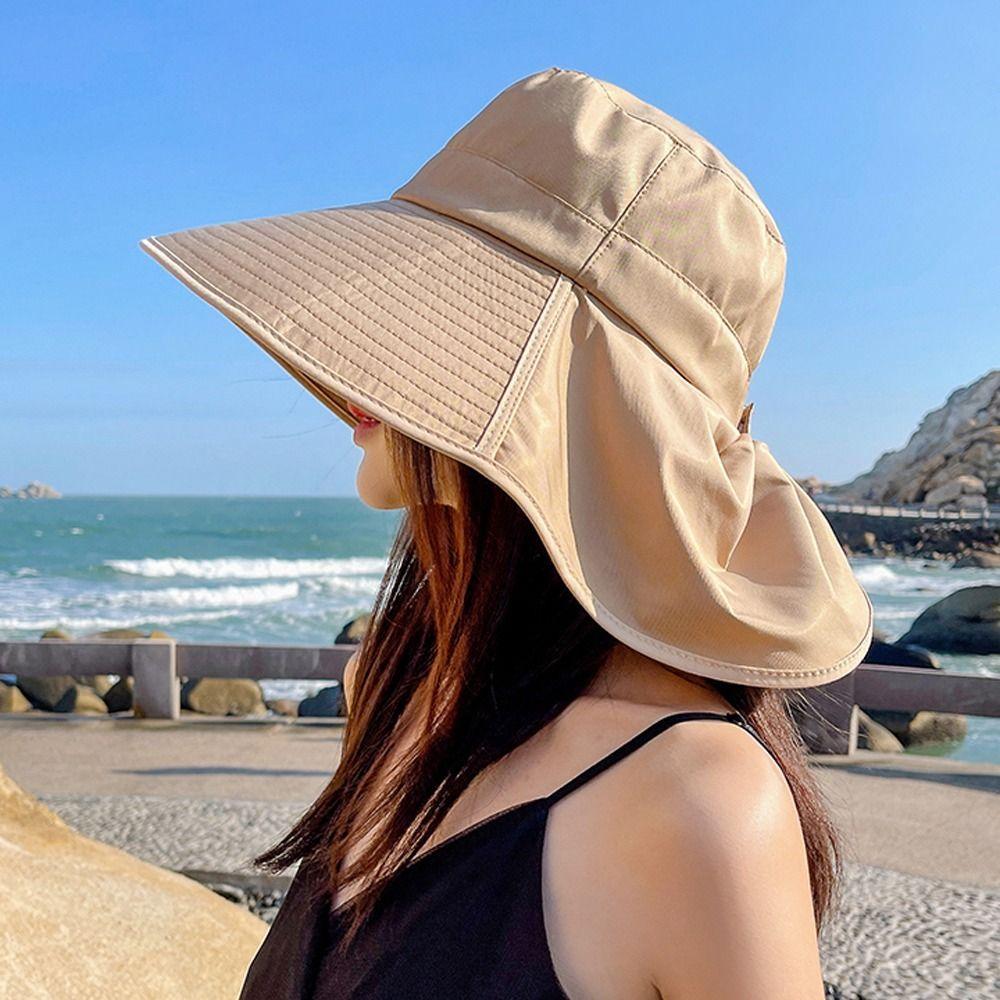 UV-Schutz Fischerhüte Outdoor Bucket Hats Damen Sonnenschutzhüte Breite Krempe Sommer Sonnenhüte