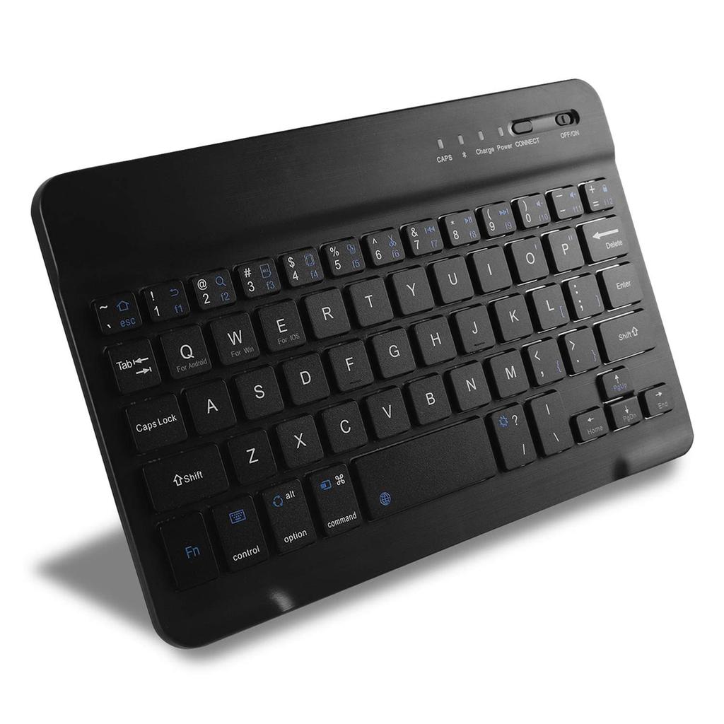 Ultra-thin, USB-Rechargeable Wireless Bluetooth Keyboard, Mini, 7-8 Inch, English Layout, Quiet, Compatible with iPhone, iPad Mini, Android, Samsung