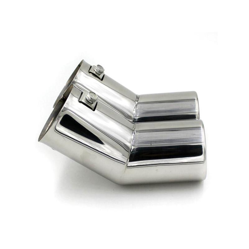 For VW Golf 4 Bora Jetta Dual Stainless Steel Exhaust Tailpipes Muffler Tips High Polish Car Performance Enhancement