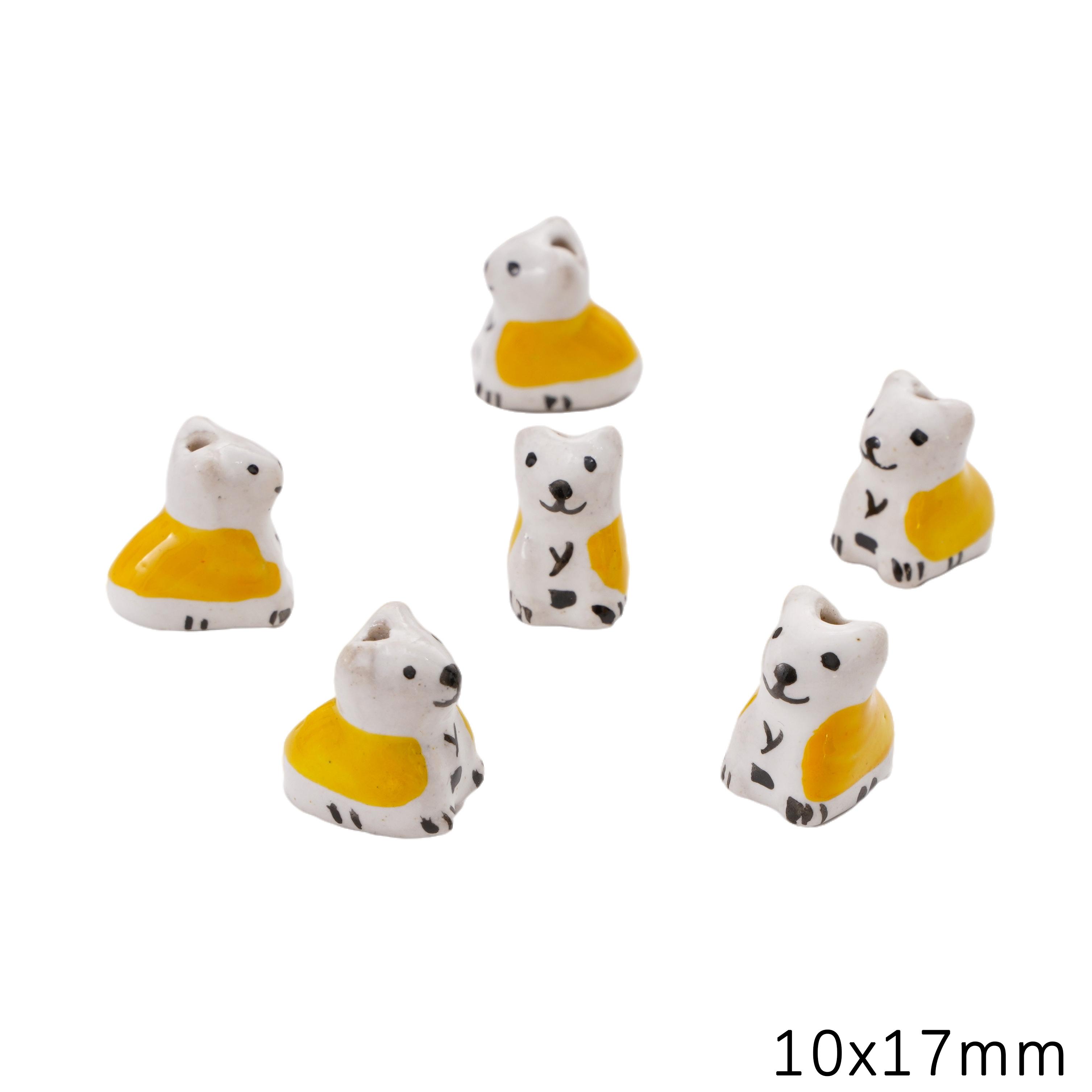 

Керамические бусины ручной росписи интервал разбросанные бусины для самостоятельного изготовления браслетов ожерелий ювелирных изделий Puppy-White yellow