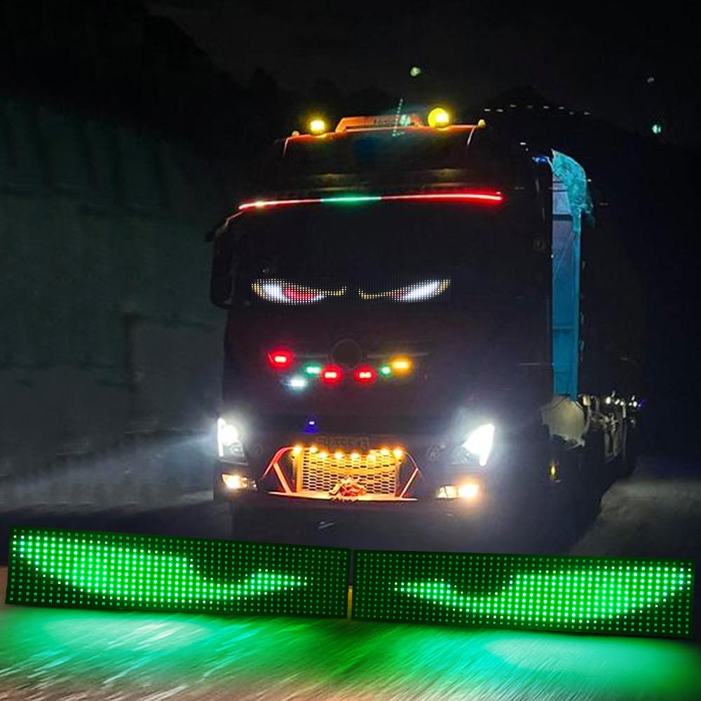 Devil's Eye LED Truck Sign Remote Control Scrolling Animation LED Matrix Pixel PanelLED Display Light for Car Truck Windshield