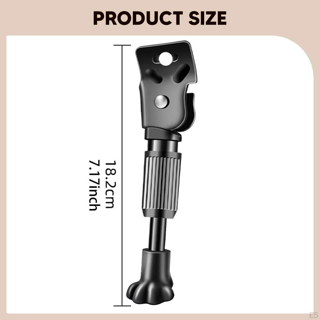 Bicycle Kickstand Side Kick Stand Alloy Non Slip Footrest Parking Rack Suitable for Kids Riding Home