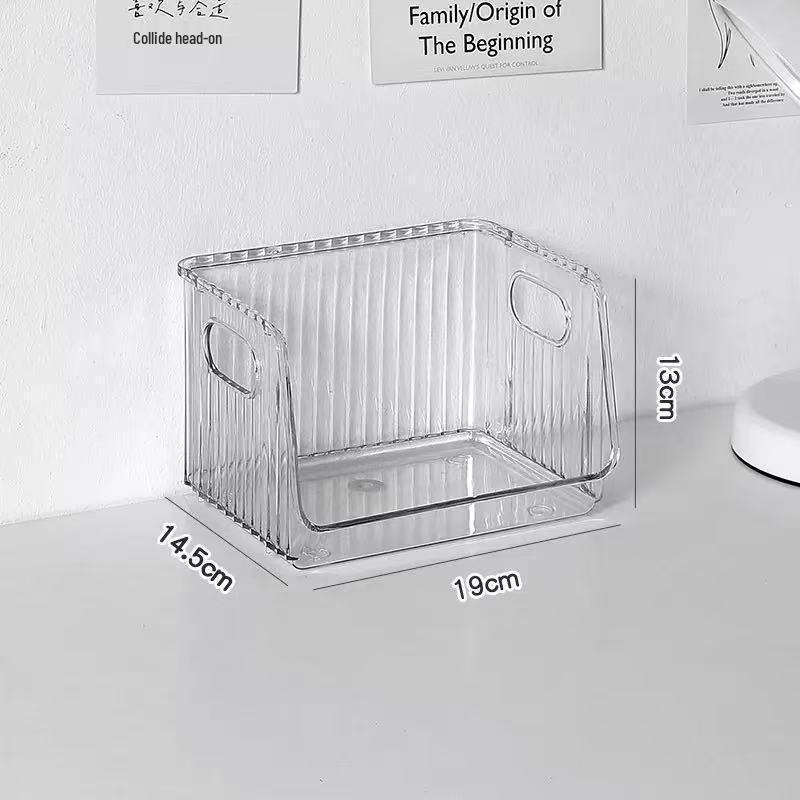 Clear Desktop Storage Box: Cosmetic Organizer & Stationery Holder.