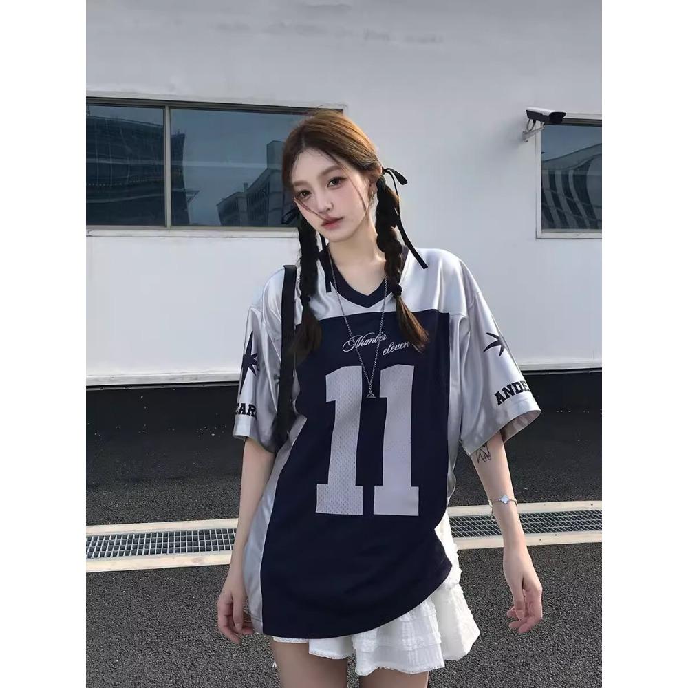 Women's t-shirt summer new women's short-sleeved V-neck sexy T-shirt street top