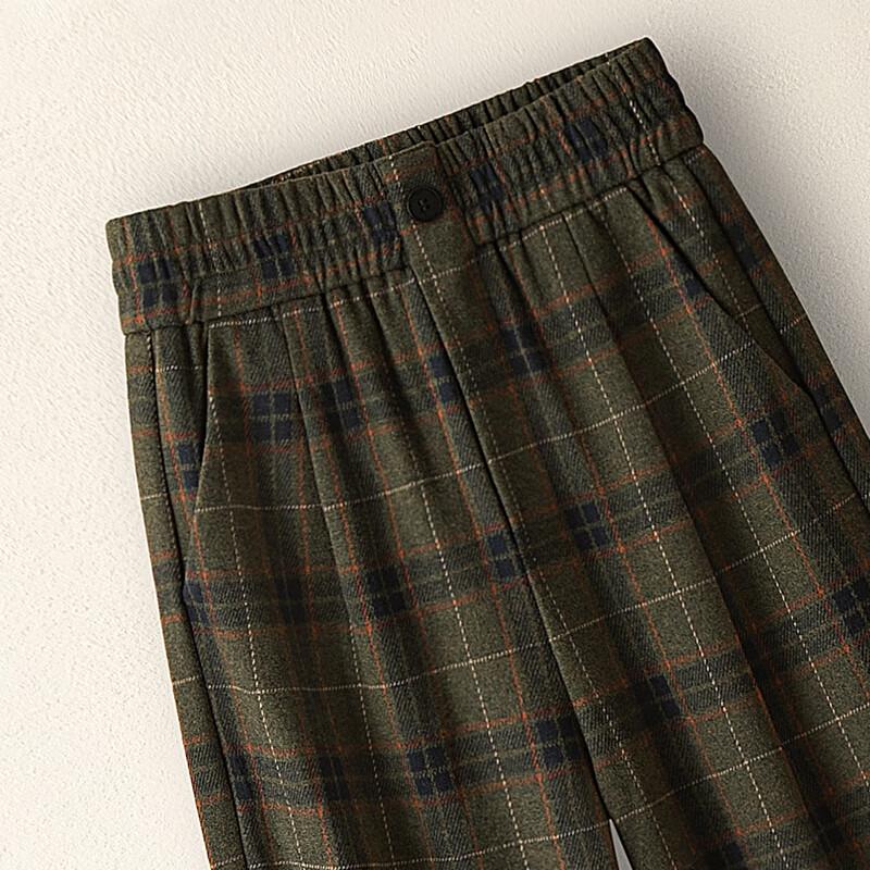 Sibaishe Damen Retro-Karohose mit elastischem Bund und weitem Bein