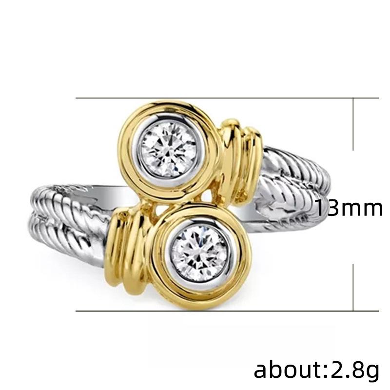 Huitan Cord Unique Design Women Ring Personality Party Fashion Accessories Inlaid Brilliant CZ Delicate Daily Chic Lady Zircon