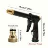 1pc Black Plastic Body Copper Plated Front Plate Machine High-pressure Car Wash Water Gun Household Shower Car Wash Water Gun