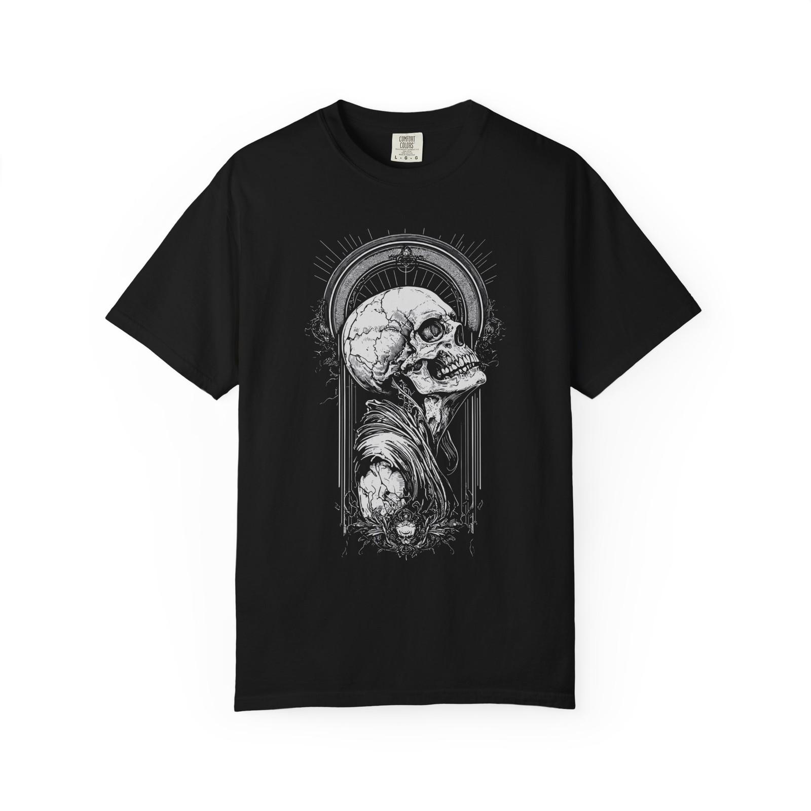 Skull Grunge Graphic Tee, Alternative Streetwear T-Shirt, Goth Metal Punk Shirt S разноцветный