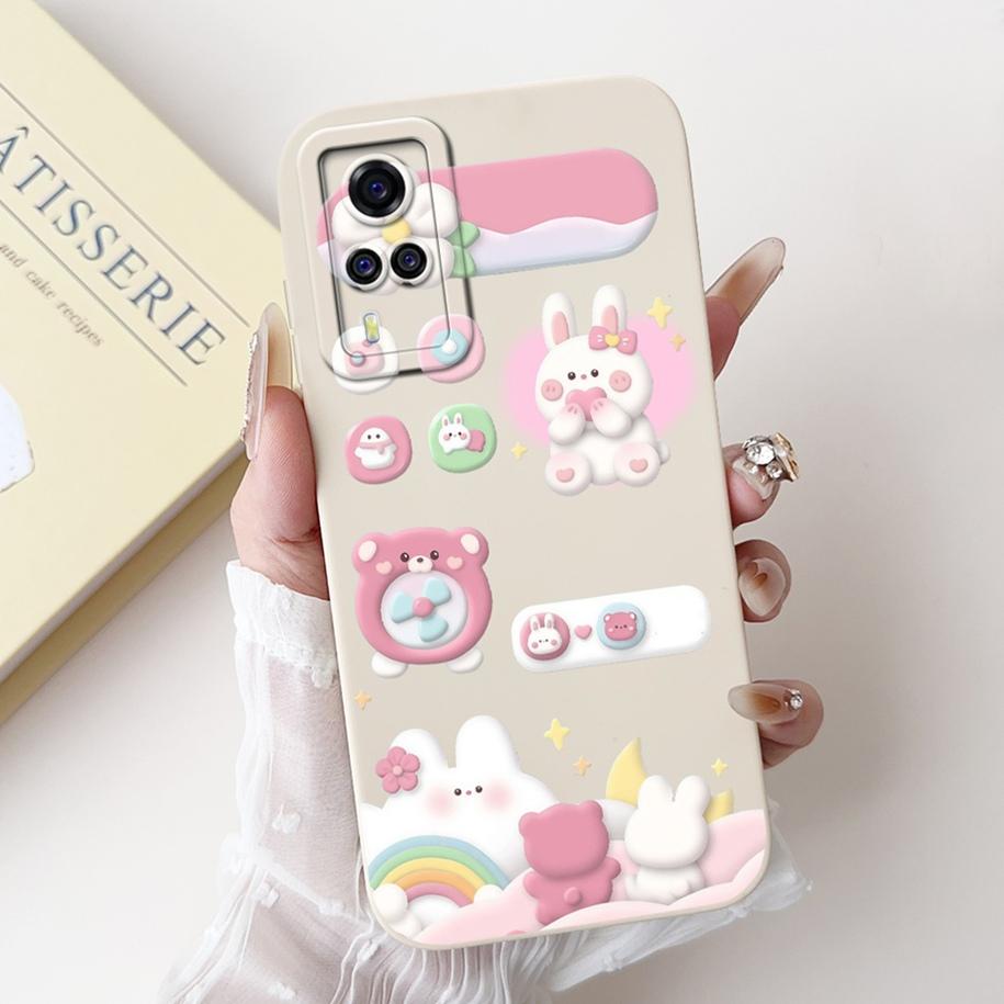 For Vivo Y51 2021 Case V2030 Cover Cute Fashion Space Cartoon Soft Silicone Matte Funda For Vivo Y31 2021 Y51A Y51s Y53s 4G Capa
