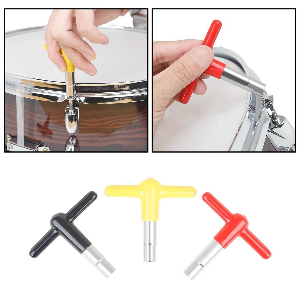 1pc Metal Drum Tuning Key T-type Tuner Solid Square Non-slip Protective Cover Accs for Drum Lovers