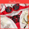 Floral 2025 Day Valentines Multicolor Mesh Embroidery Seethrough Lingerie Set