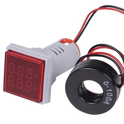 LED Digitální voltmetr Ampérmetr Signální světla Volt Napětí Proud Kombinovaný měřič Indikátor Tester Měření AC 60-500V 1-100A