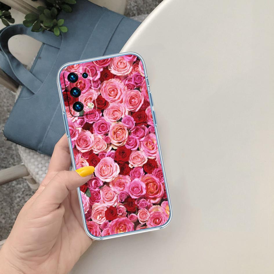 LO15 Beautiful Roses Flower Soft Shell Transparent Phone Case for Motorola Moto G7 G8 G9 G84 G85 G73 G24 G15 Z2 Play Power Plus