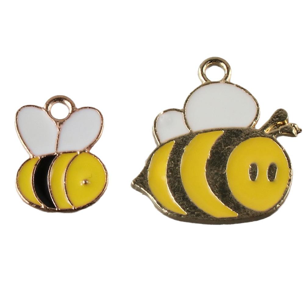 alloy Bee Charm Pendants multicolor Colorful Enamel Bee Earring Pendants  Sewing