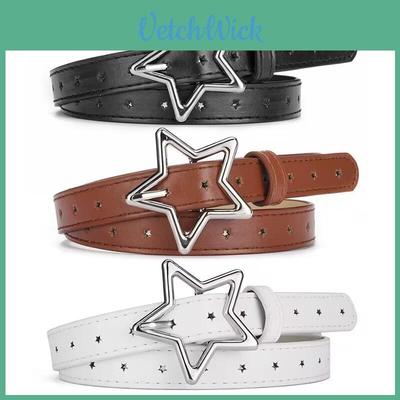 Trendy Pu Leather Star Emblem Belt For Women Perfect For Dresses And Casual Outfits