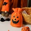 Cute Trick or Treat Bags for Toddlers 5 Pcs Halloween Treats Bag Non-woven Fabric Pumpkin Candy Small Gift Kindergarten Events Drawstring Snack