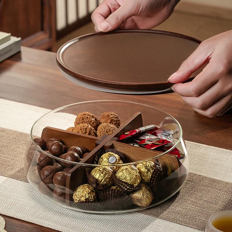 

CRISTALGLASS Китайская стеклянная тарелка для сухофруктов с крышкой