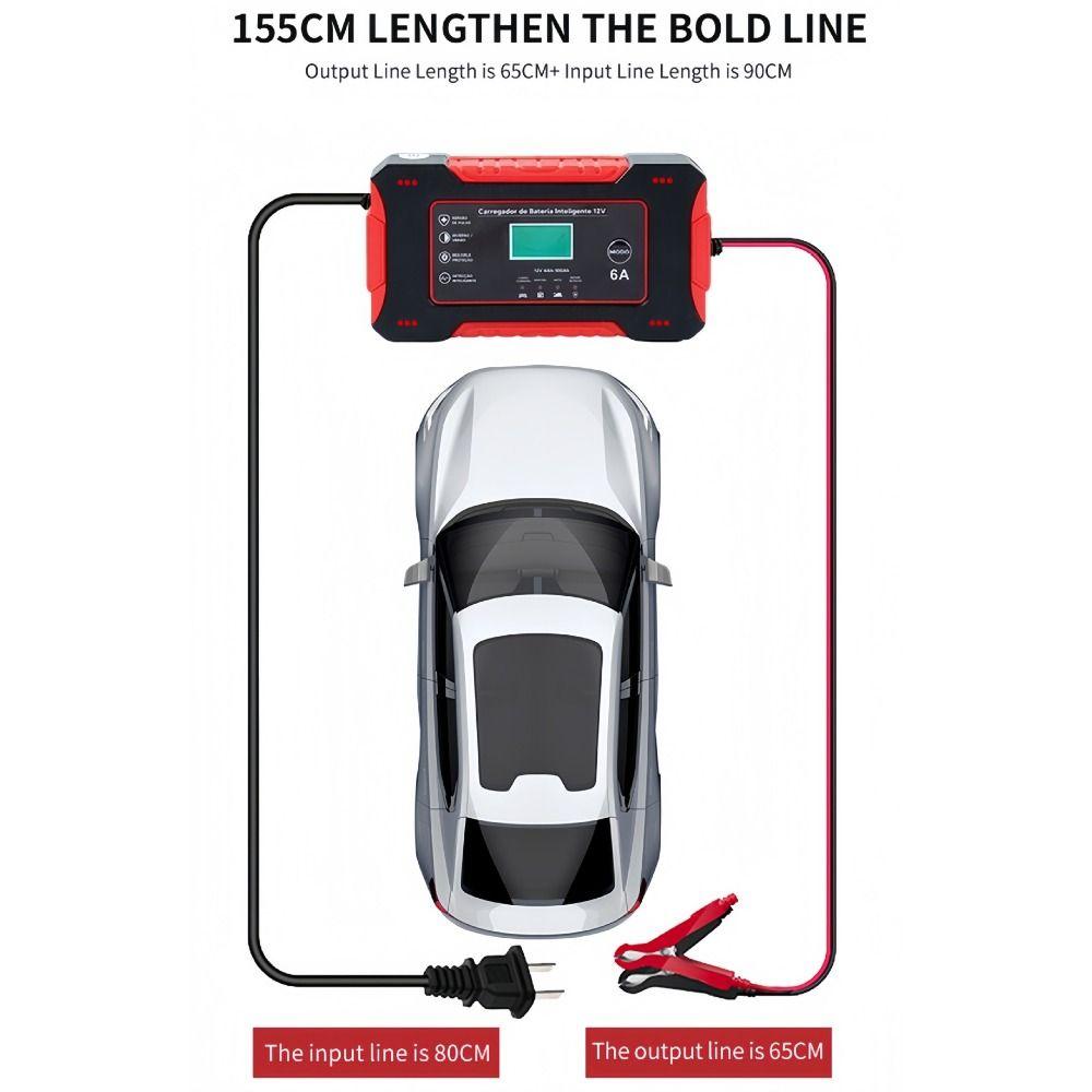 Intelligent Charging Motorcycle Battery Charger 12V 6A Battery Repair Charger  Vehicle Repair
