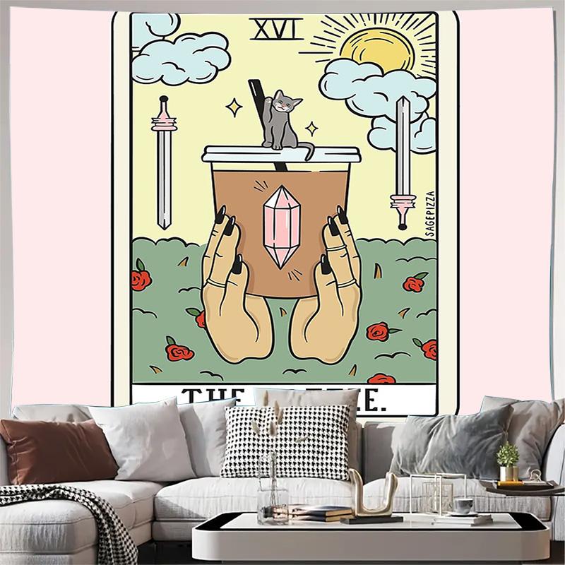 Boho Tapestry Aesthetic Room Decor Wall Hanging Vintage Psychedelic Art Home Textile Twin Size Bedspread Throw