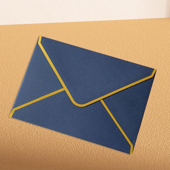 10Pcs Hot Stamping Envelope Golden Border Blanks V-Flap Design Envelope Greeting Cards Invitations Notes Envelopes