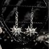 Dark Gothic Spike Heart Chain Earrings - European/American Cold Style