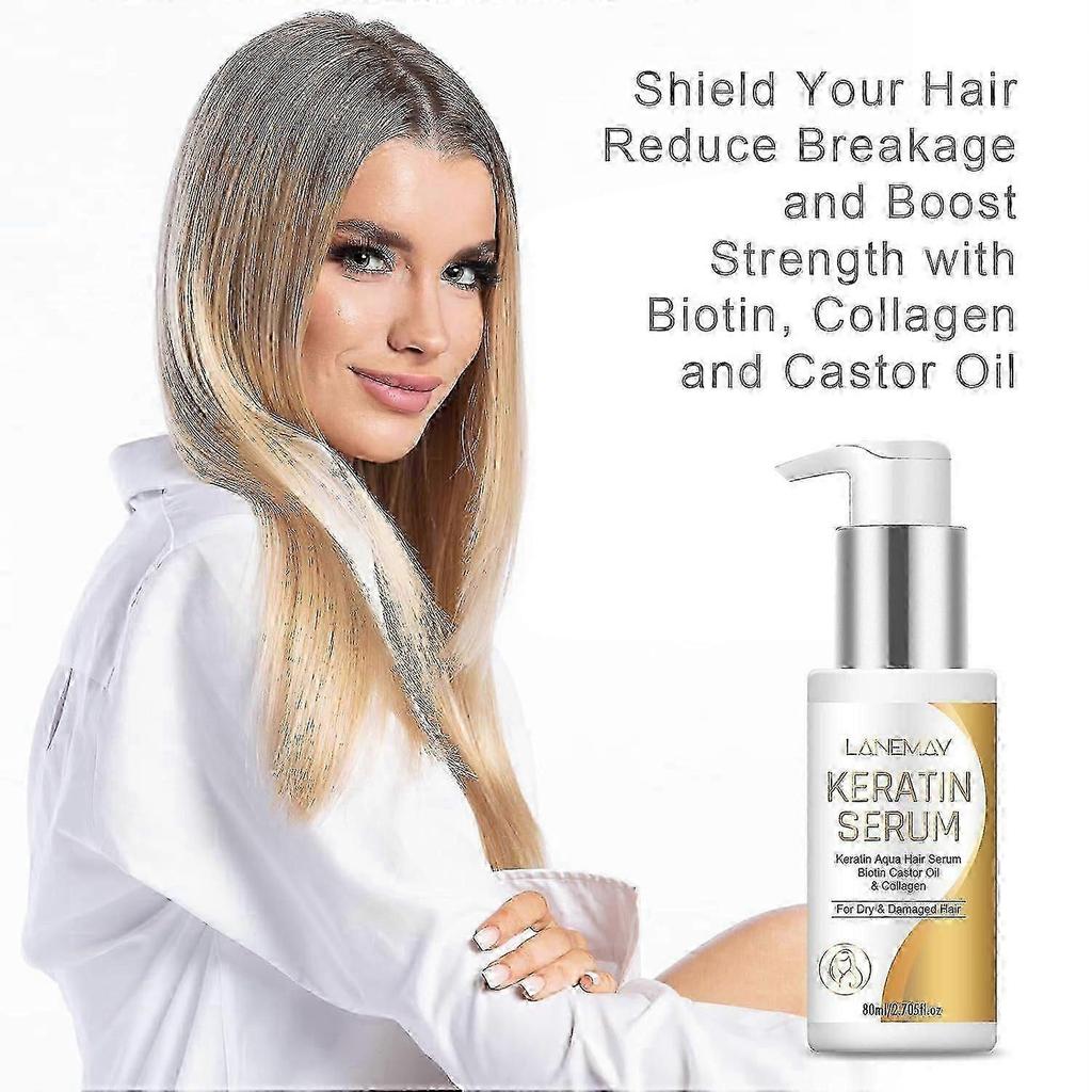 Keratin Infused Hair Serum - Anti-Frizz and Heat Protection for Damaged Hair, Adds Shine and Repair