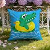 Animal Cute Crocodile Cushion Cover Home  Car DualScene Pillow Cover Reversible for Premium Comfort