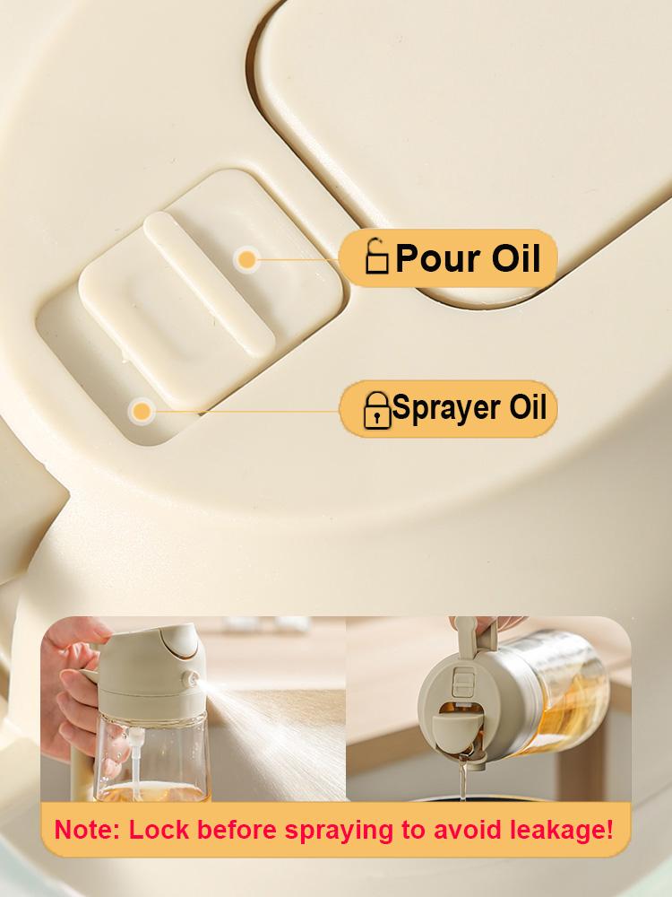 Oil Sprayer Kitchen Oils Spray Bottle 2 in 1 Home Kitchen Air Fryer Spray Camping BBQ Cooking Oil Sprayer Plastic Oil Bottle