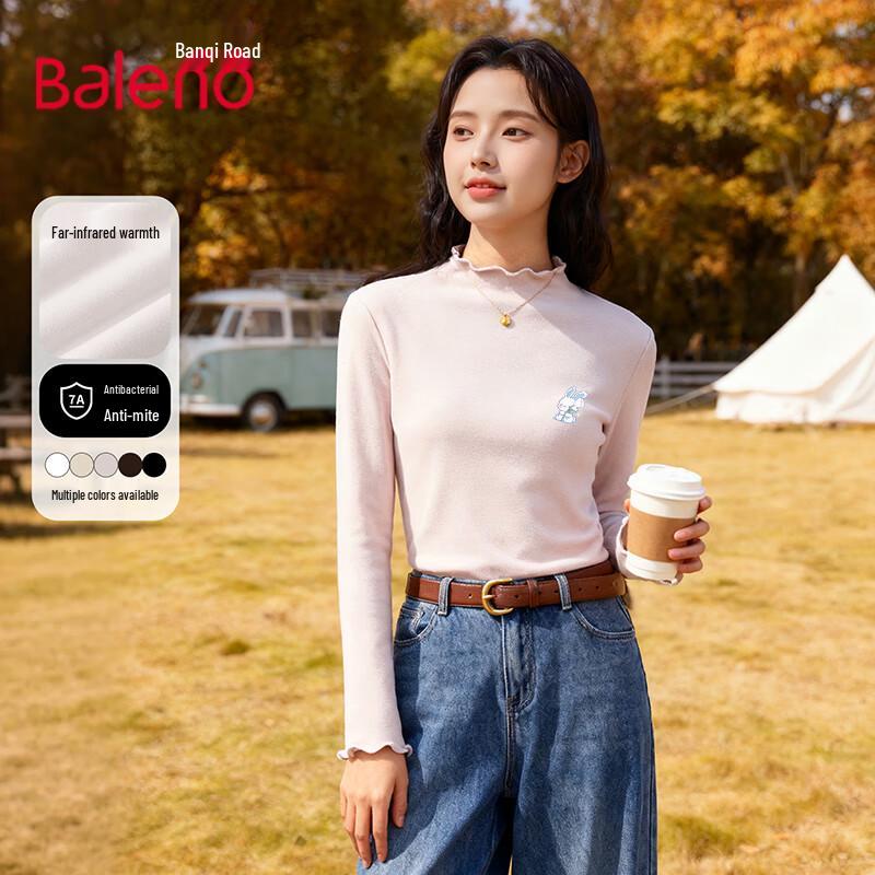 Baleno Women s Winter Ruffle Trim Thin Fleece Long Sleeve Top XL