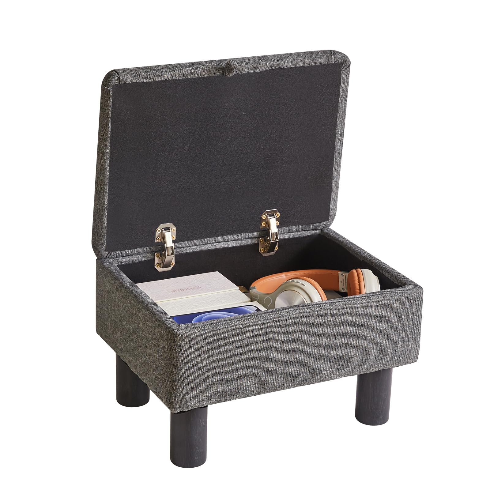 

Aibiju Низкий табурет из массива дерева Мини Лен 150 кг Вес На петлях Легкие ножки, Стул с высокой упругостью, Подставка для ног, 403024 см, Ткань, Вместимость, Крышка, Серый,