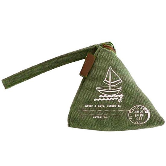 Холщовый маленький мини-треугольный кошелек унисекс, кошельки для монет, клатчи, сумки для денег с ремешком 4