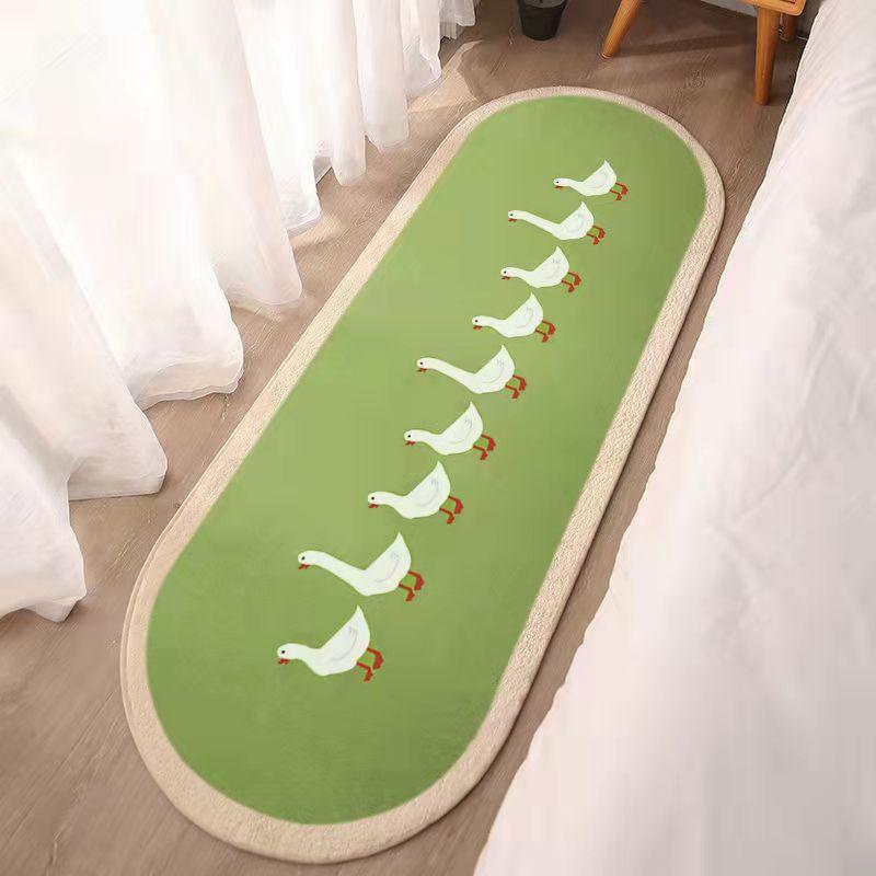 Cartoon Imitation Cashmere Carpet Oval Girl Home Bedroom Cute Bedside Carpet