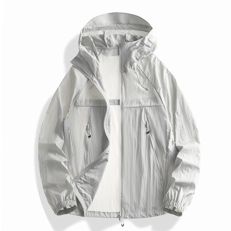

Унісекс Тонка куртка з капюшоном для захисту від сонця - Літня вулична куртка-шкірка, Парний стиль M