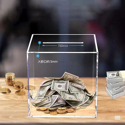 Διαφανής Ακρυλικός Κουμπαράς, Κουτί Αποταμίευσης Χρήματα Μεγάλης Χωρητικότητας, Κουτί για Κέρματα και Χαρτονομίσματα