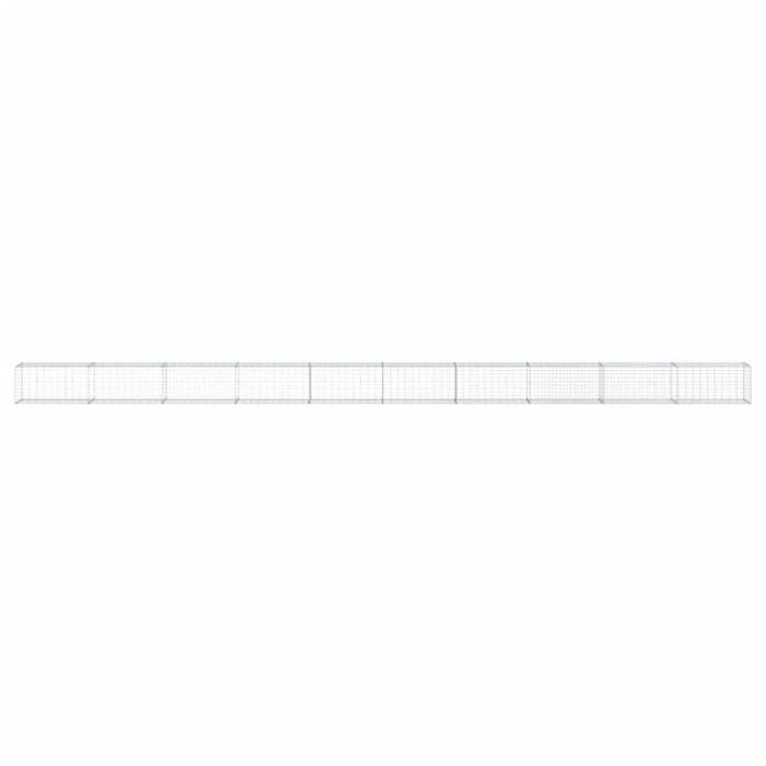 VidaXL Panier gabion avec couvercle 1000x50x50 cm fer galvanisé, mur en gabion, mur de soutènement en gabion, clôture en 3295141