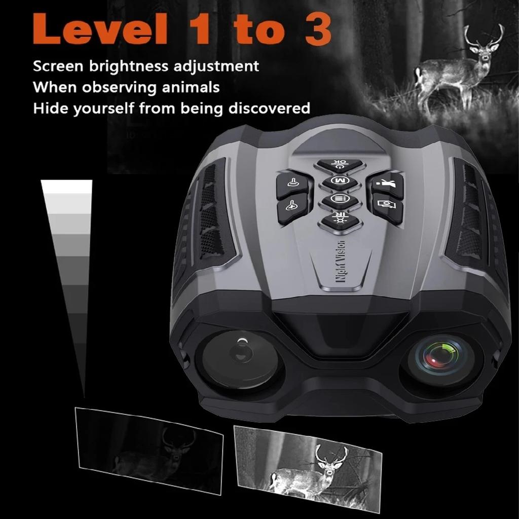 5K Binoculars, Infrared Night Vision Goggles, 10x Digital Zoom, Rechargeable, with a 3-inch Large Screen