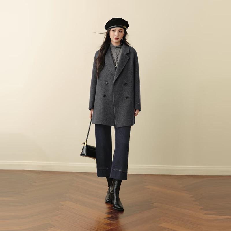SEIFINI Women's Loose Double-faced Wool Commuter Coat