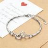 925 Sterling Silver Double Heart Bracelet Set Elegant and Fashionable Women's Chain Bracelet Valentine's Day and Mother's Day Gift