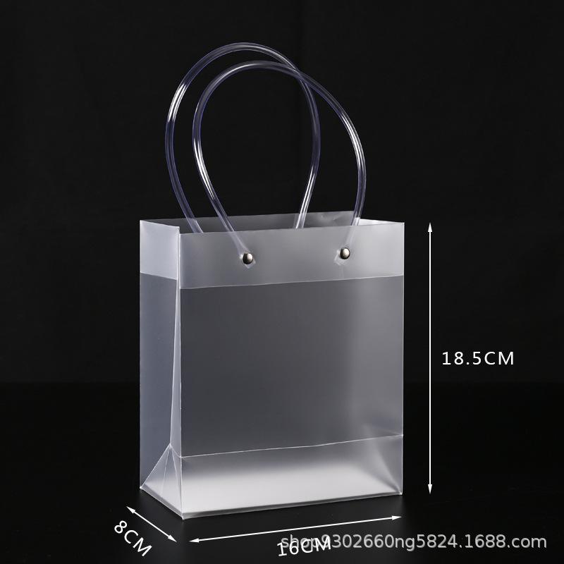 In Stock: Frosted PVC Transparent Tote Bag for Gifts and Souvenirs, Ideal for Christmas and Weddings